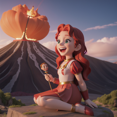 Image For Post Anime, volcano, statue, princess, laughter, circus, HD, 4K, AI Generated Art