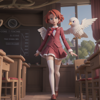 Image For Post Anime, villain, school, ghost, angel, bird, HD, 4K, AI Generated Art