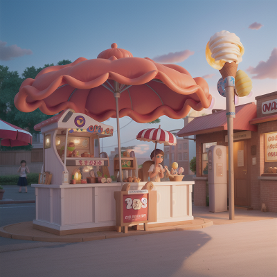 Image For Post Anime, solar eclipse, hot dog stand, umbrella, dragon, ice cream parlor, HD, 4K, AI Generated Art