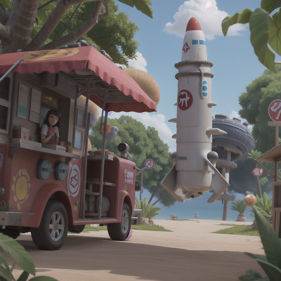 Image For Post Anime, taco truck, teleportation device, rocket, underwater city, jungle, HD, 4K, AI Generated Art