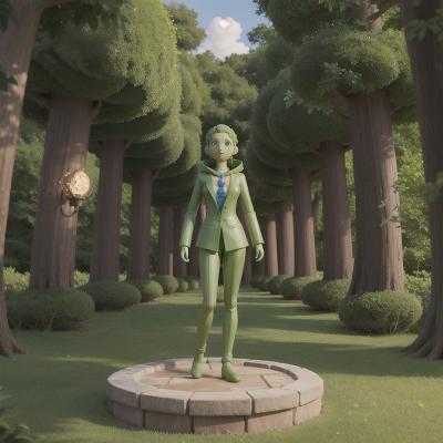 Image For Post Anime, maze, teleportation device, scientist, statue, forest, HD, 4K, AI Generated Art