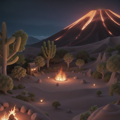 Image For Post Anime, volcano, desert oasis, space, forest, dwarf, HD, 4K, AI Generated Art