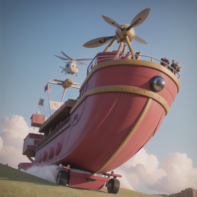 Image For Post Anime, car, alien, helicopter, circus, pirate ship, HD, 4K, AI Generated Art