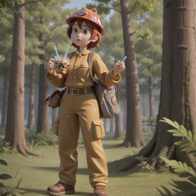 Image For Post Anime, bubble tea, firefighter, forest, phoenix, archaeologist, HD, 4K, AI Generated Art