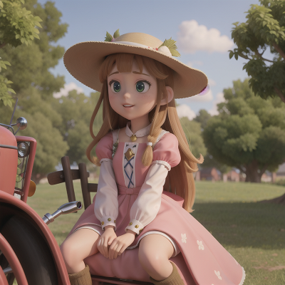 Image For Post Anime, princess, hat, farmer, space, car, HD, 4K, AI Generated Art