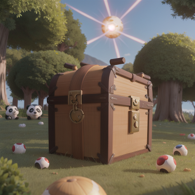 Image For Post Anime, force field, park, panda, energy shield, treasure chest, HD, 4K, AI Generated Art