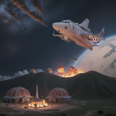 Image For Post Anime, space station, village, volcano, turtle, airplane, HD, 4K, AI Generated Art