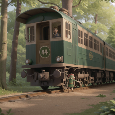 Image For Post Anime, forest, train, turtle, elf, museum, HD, 4K, AI Generated Art