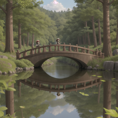 Image For Post Anime, bridge, forest, pirate, enchanted mirror, bicycle, HD, 4K, AI Generated Art