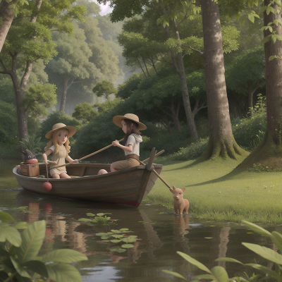 Image For Post Anime, forest, farmer, island, boat, jungle, HD, 4K, AI Generated Art