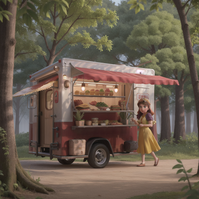 Image For Post Anime, forest, betrayal, market, taco truck, princess, HD, 4K, AI Generated Art