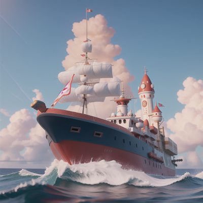 Image For Post Anime, rocket, castle, police officer, whale, boat, HD, 4K, AI Generated Art