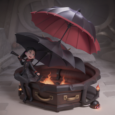 Image For Post Anime, vampire's coffin, umbrella, firefighter, wormhole, confusion, HD, 4K, AI Generated Art