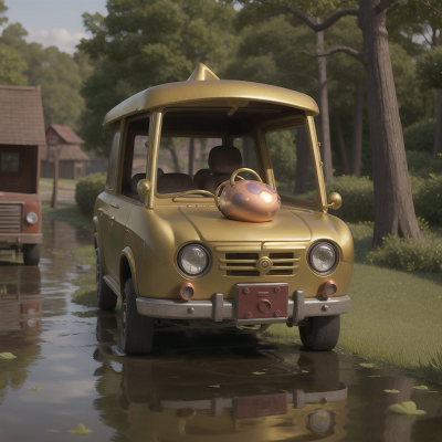 Image For Post Anime, golden egg, cursed amulet, swamp, car, market, HD, 4K, AI Generated Art