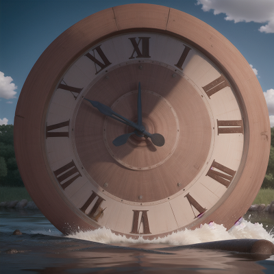 Image For Post Anime, anger, drought, river, tank, clock, HD, 4K, AI Generated Art