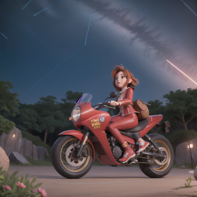 Image For Post Anime, harp, motorcycle, circus, meteor shower, flute, HD, 4K, AI Generated Art