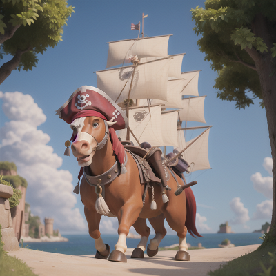 Image For Post Anime, pirate, castle, king, centaur, island, HD, 4K, AI Generated Art