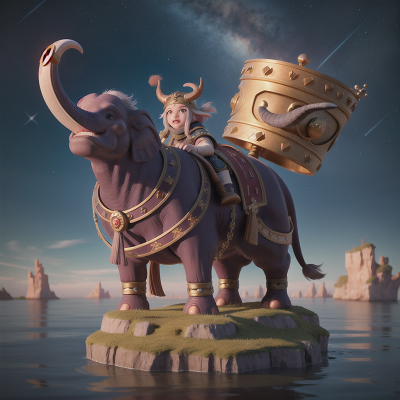 Image For Post Anime, vikings, space, bird, king, elephant, HD, 4K, AI Generated Art