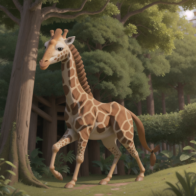 Image For Post Anime, giraffe, hidden trapdoor, forest, time machine, rocket, HD, 4K, AI Generated Art