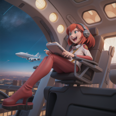 Image For Post Anime, spaceship, airplane, laughter, city, villain, HD, 4K, AI Generated Art