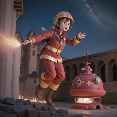 Image For Post Anime, stars, cathedral, firefighter, confusion, hovercraft, HD, 4K, AI Generated Art