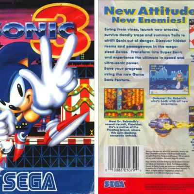 Image For Post | **Release**  
Sonic 3 was released in North America on February 2, 1994, in Europe on February 24, and in Japan on May 27. To promote the European release, the British band Right Said Fred adapted their song "Wonderman" to include references to Sonic. The song was used in the game's advertisements and was also released as a single, which charted in the UK at number 55. A single-cartridge version of Sonic 3 and Sonic &amp; Knuckles, Sonic the Hedgehog 3 Limited Edition, was canceled. A prototype ROM image of this version was leaked in 2008.

The game is included in the compilations Sonic Jam (1997) for the Sega Saturn, Sonic &amp; Knuckles Collection (1997) and Sonic &amp; Garfield Pack (1999) for Windows, Sonic Mega Collection (2002) for the GameCube, Sonic Mega Collection Plus (2004) for the PlayStation 2, Xbox, and Windows, Sonic's Ultimate Genesis Collection (2009) for the Xbox 360 and PlayStation 3, and Sonic Classic Collection (2010) for the Nintendo DS. Most compilations feature the game largely unchanged. However, Sonic Jam introduces "remix" options: "Normal" mode alters the layout of rings and hazards, and "Easy" mode removes certain acts from the game entirely. Sonic &amp; Knuckles Collection features a MIDI rendition of the game's soundtrack, with certain levels featuring completely different music. Sonic 3 will not be included in the Sega Genesis[/Mega Drive] Mini (2019), a dedicated console containing 40 Genesis[/Megadrive] games. AtGames, which was briefly involved with the product's development, said the exclusion was due to licensing problems with the soundtrack.

Sonic the Hedgehog 3 was released for the Wii Virtual Console in September 2007 and Xbox Live Arcade on June 10, 2009. The Xbox version was developed by Backbone Entertainment and has enhanced graphics for high-definition, online leaderboards, support for multiplayer via split screen and Xbox Live, and a new saving system that allows progress to be saved anywhere during play. A PC version was released via Steam in January 2011, as Sonic 3 &amp; Knuckles.

**Legacy**  
The game served as the first appearance of Knuckles the Echidna, who would be featured prominently in future Sonic games. Issues 33 and 34 of Sonic the Comic and issue 13 of the Archie Sonic the Hedgehog comic consisted of their own comic adaptations of the game.

For Sonic's twentieth anniversary, Sega released Sonic Generations, a game that remade aspects of various past games from the franchise. The Nintendo 3DS version of the game features a remake of the game's final boss, "Big Arms". Additionally, a re-arranged version of the "Game Over" theme appeared in the game. A re-imagined version of the Hydrocity stage, along with the Blue Sphere bonus stage, and a glimpse of Angel Island (just before Green Hill begins) appears in the 2017 game Sonic Mania.

**Alternate Titles**  
    "Sonic 3" -- European title
    "ソニック・ザ・ヘッジホッグ3" -- Japanese spelling