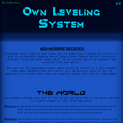 Image For Post Own Levelling System 2.0 by Goblin Anon (Edited)