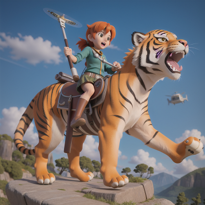 Image For Post Anime, tiger, space, bagpipes, helicopter, fish, HD, 4K, AI Generated Art