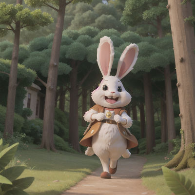 Image For Post Anime, laughter, rabbit, forest, castle, camera, HD, 4K, AI Generated Art