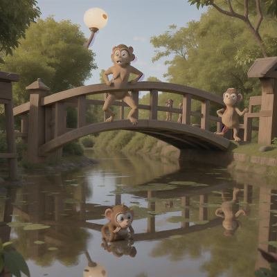 Image For Post Anime, monkey, enchanted mirror, swamp, mummies, bridge, HD, 4K, AI Generated Art