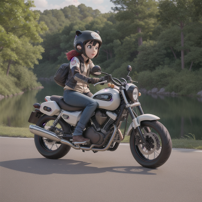 Image For Post Anime, motorcycle, key, park, river, panda, HD, 4K, AI Generated Art
