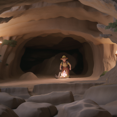 Image For Post Anime, cave, surprise, museum, firefighter, island, HD, 4K, AI Generated Art