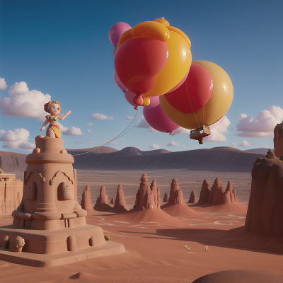 Image For Post Anime, lava, balloon, statue, desert, underwater city, HD, 4K, AI Generated Art