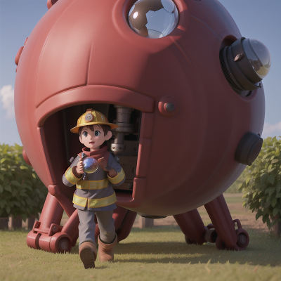 Image For Post Anime, crystal ball, farm, firefighter, robot, failure, HD, 4K, AI Generated Art