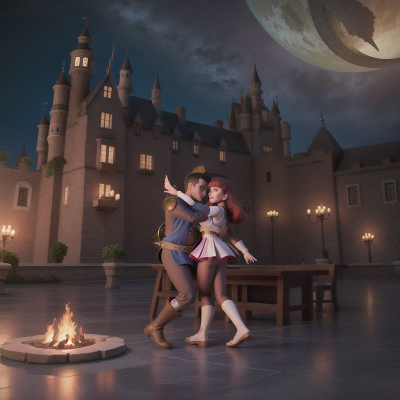 Image For Post Anime, space station, romance, dancing, medieval castle, kraken, HD, 4K, AI Generated Art