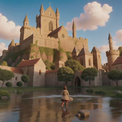 Image For Post Anime, drought, flying carpet, medieval castle, cathedral, flood, HD, 4K, AI Generated Art