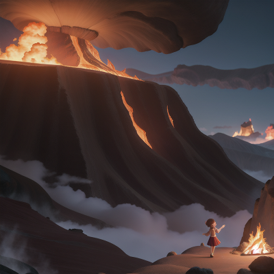 Image For Post Anime, mountains, lava, joy, ghostly apparition, coffee shop, HD, 4K, AI Generated Art