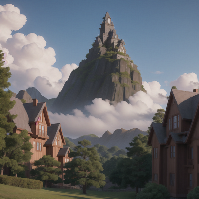 Image For Post Anime, yeti, skyscraper, ogre, mountains, haunted mansion, HD, 4K, AI Generated Art