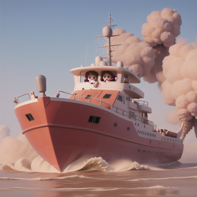 Image For Post Anime, boat, sandstorm, villain, airplane, failure, HD, 4K, AI Generated Art