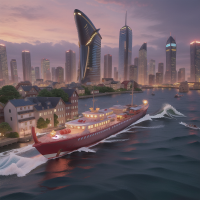 Image For Post Anime, fish, boat, sushi, tsunami, futuristic metropolis, HD, 4K, AI Generated Art