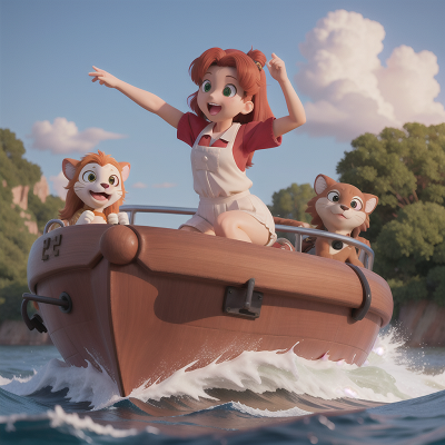 Image For Post Anime, joy, boat, zookeeper, chimera, jumping, HD, 4K, AI Generated Art