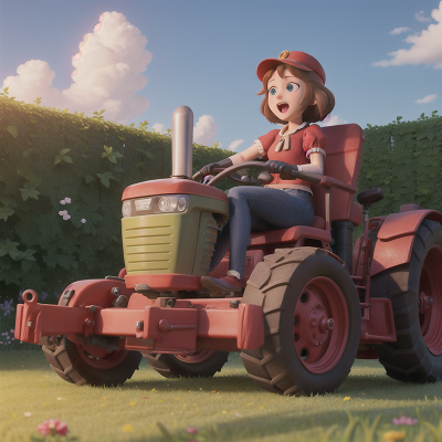 Image For Post Anime, tractor, garden, princess, avalanche, singing, HD, 4K, AI Generated Art