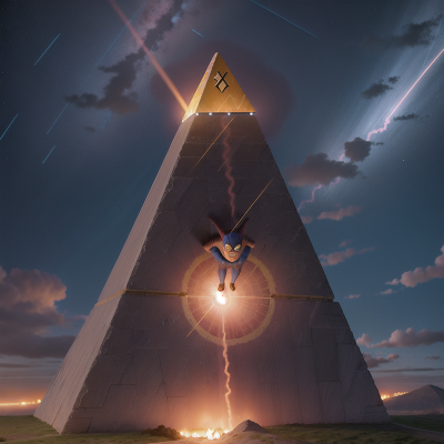 Image For Post Anime, thunder, meteor shower, superhero, pyramid, laughter, HD, 4K, AI Generated Art