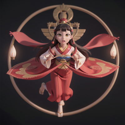Image For Post Anime, flying carpet, geisha, witch, sphinx, bravery, HD, 4K, AI Generated Art