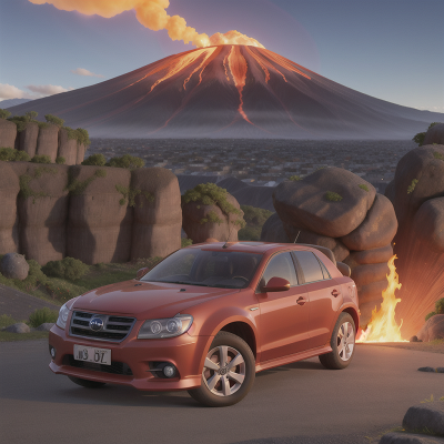 Image For Post Anime, lion, volcano, car, mountains, city, HD, 4K, AI Generated Art
