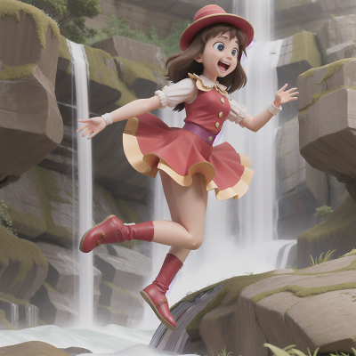 Image For Post Anime, waterfall, circus, celebrating, time machine, jumping, HD, 4K, AI Generated Art
