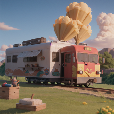 Image For Post Anime, taco truck, train, book, dragon, wind, HD, 4K, AI Generated Art