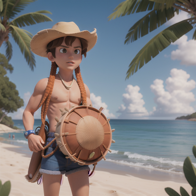 Image For Post Anime, beach, cowboys, drum, detective, chimera, HD, 4K, AI Generated Art
