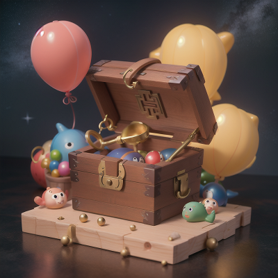 Image For Post Anime, treasure chest, whale, maze, stars, balloon, HD, 4K, AI Generated Art