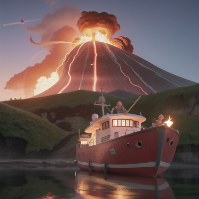Image For Post Anime, boat, airplane, volcano, doctor, goblin, HD, 4K, AI Generated Art